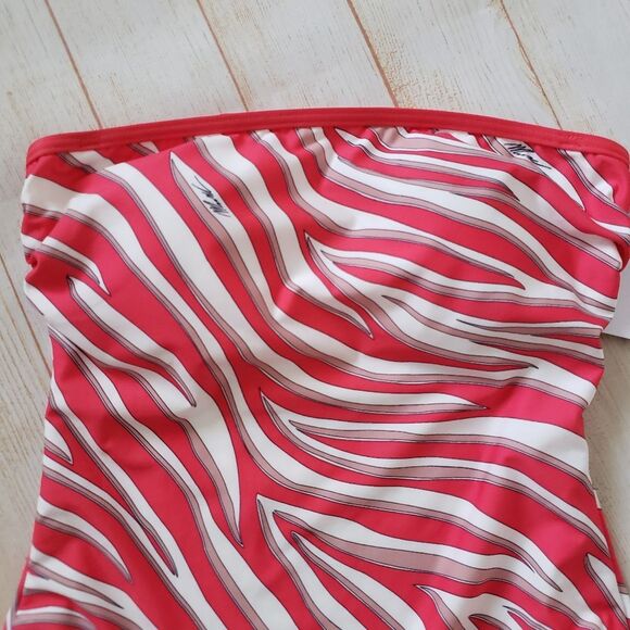 Michael Kors Animal Print Striking Colorful One-Piece Swimsuit Strapless Halter - Picture 5 of 13